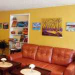 During June, the Northern Tea House featured artwork by MK MacNaughton on their walls. The artwork changes month to month.