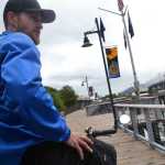 Kris McClure sits astride one of his three pedicabs. McClure started Alaska Pedicab last fall. Now in its first season, the business offers shuttle rides and downtown tours to locals and cruise passengers alike.