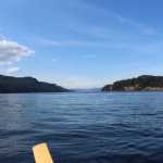 Looking north into Seymour Narrows, BC,  a checkpoint for the R2AK race. Photo by Dick Callahan.
