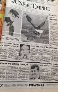The front page of the Juneau Empire on June 30, 1986
