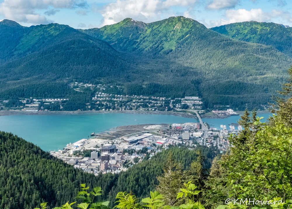 Downtown Juneau and Douglas Island as viewed from Mount Juneau.