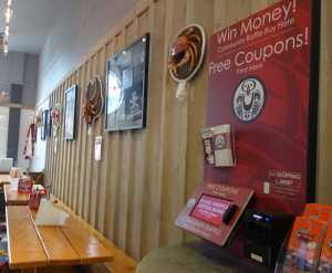 A raffle kiosk awaits visitors at Tracy's King Crab Shack in downtown Juneau.