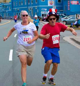 Frankie Pillifant, left, and Odin Brudie jockey for position in the Glenn Frick Memorial Mile race on Sunday.