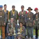 Juneau Trap Club medal winners. Standing from left: Garret Hermann, John Morris, Brice Norton, Maele Allen, Harrison Holt and Nolan Ramseth. Front: Mia Hines, Kiana Allen.