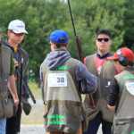 Juneau Trap Club team awaits a shootoff in the trap tri team category at the SCTP state competition.