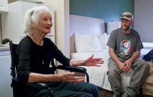 Earlene "Memaw" Branson, 83, mother to Alaskan Bush People star Ami Brown, talks of her journey from Texas to Alaska in hopes of reuniting with her daughter during an interview in Juneau on Wednesday. Her great nephew, Chuck Gilbert, helped her travel to Hoonah for the visit.