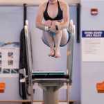 Keren GoldbergBelle does a cannonball off the diving board at the 6th Annual Rotary Day at the Pool at the Dimond Park Aquatic Center on Saturday afternoon. The pool held three free swims, with over 100 attendees at each swim. The swim was sponsored by the Glacier Valley Rotary Club, the Glacier Swim Club, and Juneau Parks and Recreation.