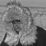 Clarence Wood, Nick Jans' friend and mentor, in a 20 below zero ground blizzard in the Brooks Range.