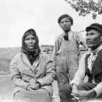 Chief Ivan of Coschaket is shown at right in this photo from the Drane Family Collection in the UAF Archives. The woman and boy were not identified in the photo, which was taken sometime between 1913 and 1939.