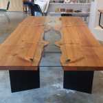 This table, by Reid Harris of Northern Edge Craftworks, is on display at The Canvas until July 26. Photo by Reid Harris.