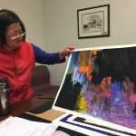 Canvas artist Grace Coenraad uses markers, pens, and pencils on thick paper to create her art pieces. A big one can take her up to six months. Mary Catharine Martin | Capital City Weekly