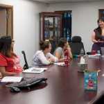 Emily Edenshaw-Chafin teaches a Haida language lesson at the Edward K. Thomas building on Tuesday.