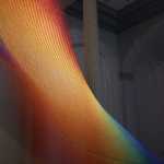 A rainbow made of string.  Renwick Gallery, Washington DC, June, 2016.