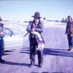 Frank Fools Crow, a Lakota medicine man and elder, was let through federal lines to speak with the occupiers of Wounded Knee.