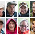 Seven randomly chosen people to share their seven jobs, plus Juneau singer-songwriter Marian Call, top right.