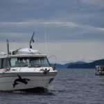 Fishermen troll near Point Retreat on Friday during the Territorial Sportsmen Golden North Salmon Derby.