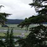 The panoramic view of Juneau from the Glacier Gardens Rainforest Adventure overlook.