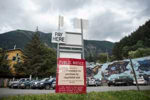 The parking lot on the corner of Franklin and Second streets is seen in July.