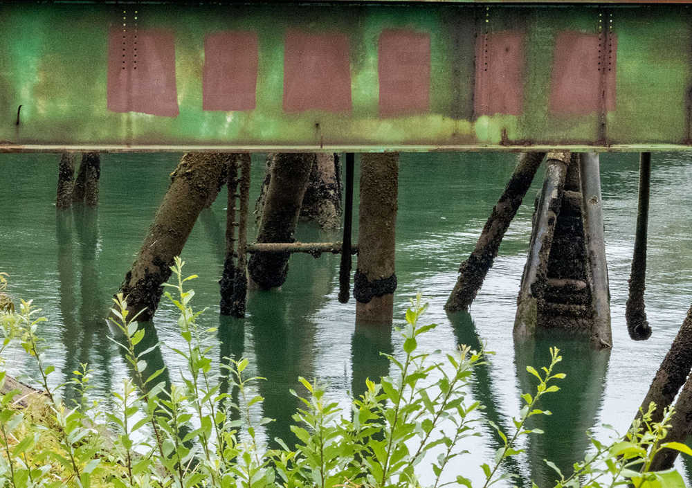 Shapes and colors on a downtown dock.