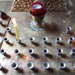 Images of votives at the St. Nicholas Russian Orthodox Church Juneau, July, 2016.