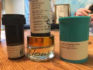 A selection of marijuana products purchased in Washington state is seen Thursday, Aug. 25, 2016 in Juneau.