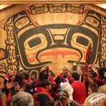 People dance inside Xunaa Shuká Hít during the dedication Aug. 25. See the Capital City Weekly's Facebook page for videos of the dancing.