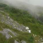 The remains of Alaska Airlines Flight 1866 are seen from the air on Aug. 6, 2016, 18 miles west-northwest of Juneau. Forty-five years ago after Alaska's deadliest plane crash, its remnants are still visible.