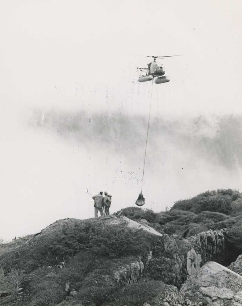 After Alaska Airlines Flight 1866 crashed in the Chilkat Range on Sept. 4, 1971, an extensive effort employed helicopters and ground searches to lift the remains of the plane's 111 passengers and crew.