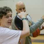 Tammi Birch a participant in this years "I Did. You Can." Basketball Camp for athletes with special needs shows off one of many smiles that were going on Saturday at JDHS Gymnasium.