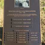 A plaque at the trail head to Náay í'Waans honors previous restoration workers.