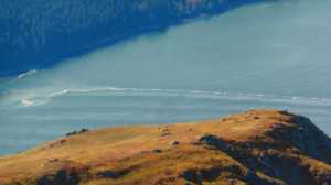 Bore tide heading up Gastineau Channel.