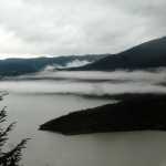 Fog on Mendenhall Lake.