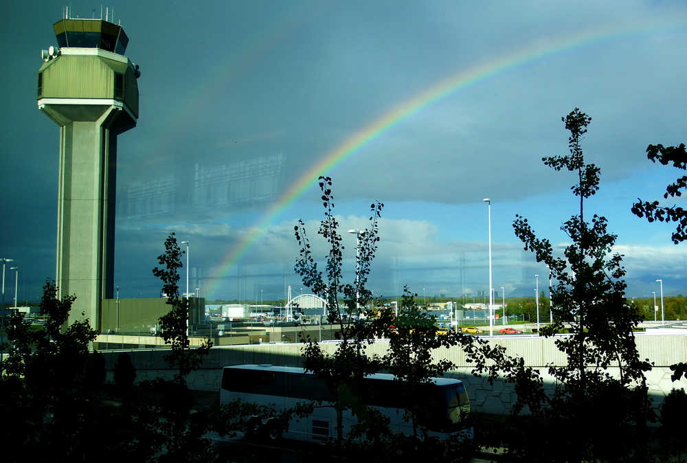 Rainbow over Anchorage Airport, Sept. 8.