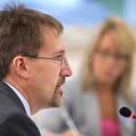 University of Alaska Chief Finance Officer Myron Doscch speaks to the university's Board of Regents at the UAS Recreation Center on Thursday.