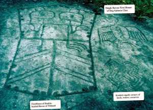 The family crests of George Suckinaw James Jr. who is from the First House of Kuiu Island.