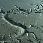 Drainage patterns in the mudflats of Cook Inlet, south of Anchorage, in early September.