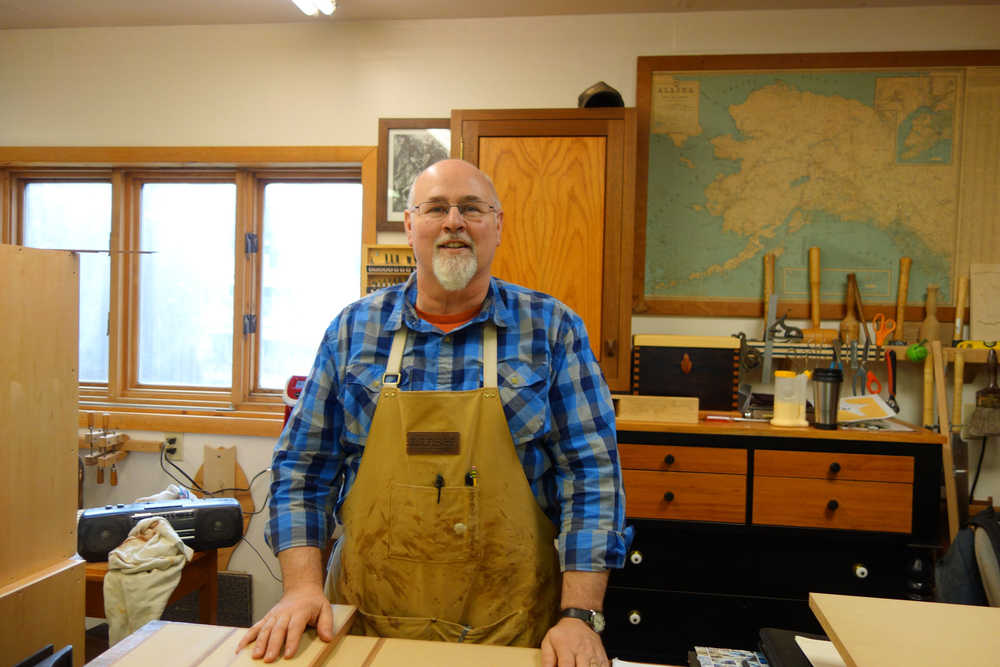Rainforest Custom owner Dean Graber at his workbench on Sept. 27.