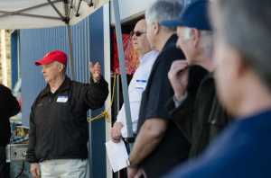 Food Bank Board Member Jim Wilcox gives a few words during the opening of their new facility Saturday morning.