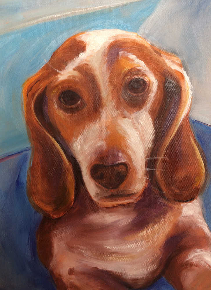 This is one of the paintings avaiable at MK MacNaughton's First Friday show at her gallery, Sketch.