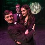 Gomez and Morticia, played by Dylan Rice and Lydia Smith, embrace as Lurch (Brandon Hard) looks on. The JDHS Theatre department is performing "The Addams Family Musical" for one night only.