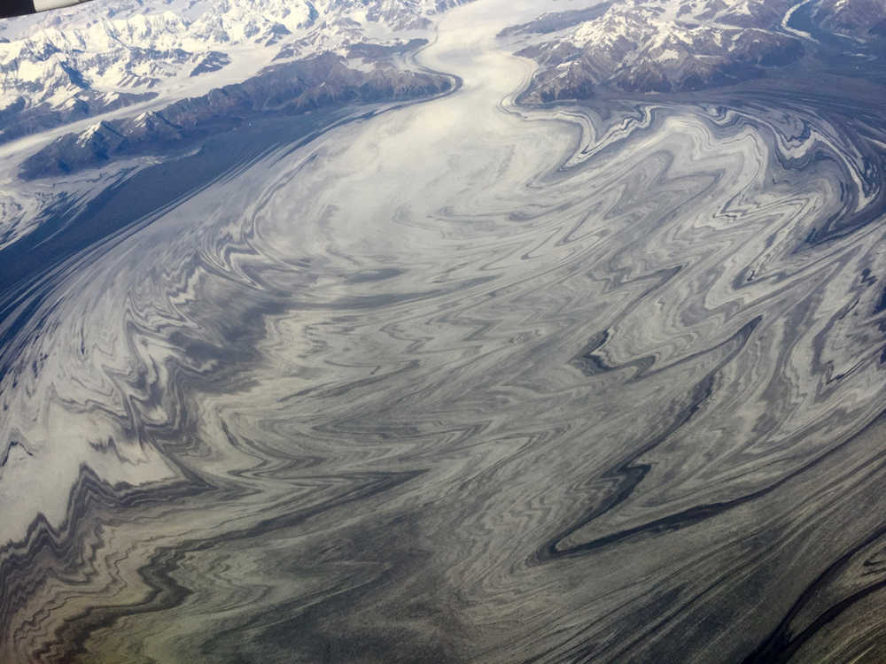 A mercurial scene in Yakutat, as seen from the air.