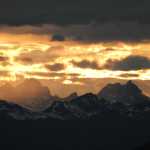 Mountain sunset from Grandchild Peak ridge.