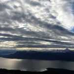 From Pitman's Ridge, southeast clouds move across Stephen's Passage.