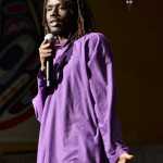 Emmanuel Jal, a former child soldier turned musician, performs in the Juneau Arts and Culture Center Wednesday night.