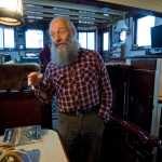 LaVern Beier talks about living on a boat since 1984 in Aurora Harbor on Friday, Nov. 4, 2016.