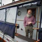 LaVern Beier talks about living on a boat since 1984 in Aurora Harbor on Friday, Nov. 4, 2016.