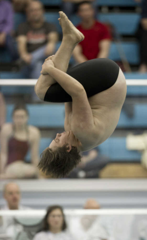 Juneau-Douglas' Gavin Murphy competes in the 2016 ASAA/First Natinal Bank Alaska Swim & Dive State Championships at the Dimond Park Aquatics Center on Friday, Nov. 4, 2016.