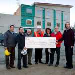 Sealaska presents a $25,000 check to the Juneau Community Foundation to be used on the Housing First Project on Jenkins Drive on Thursday, Nov. 17, 2016. From lef are: Anthony Mallott, president and CEO of Sealaska, Joe Nelson, board chair for Sealaska, John Gaguine, JCF boardmember, Craig Moore, of Tlingit and Haida Housing Authority, Myrna Gardner, of Tlingit and Haida Housing Authority, Bruce Denton, Juneau Housing First boardmember, Amy Skilbred, exective director of JCF, and Joyce Niven, of Tlingit and Haida Housing Authority