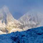 Mendenhall Towers on a foggy November morning.