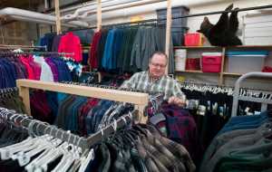 Ken Hill prepares clothing in the Nugget Alaskan Outfitters' warehouse on Tuesday, Nov. 22, 2016, for the Black Friday sales event which runs from 7 a.m to 8 p.m.